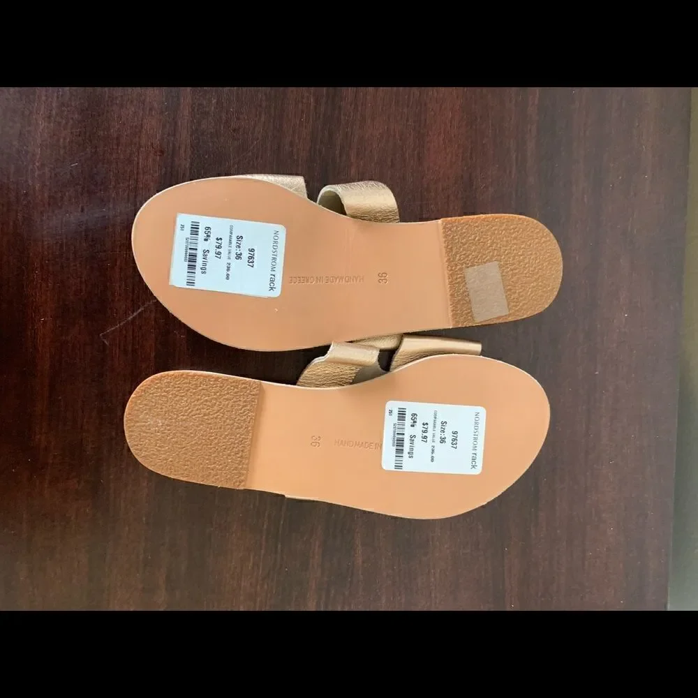 ⚡️Ancient Greek Women’s slide soft top leather grain leather sandals size 6, new